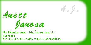 anett janosa business card